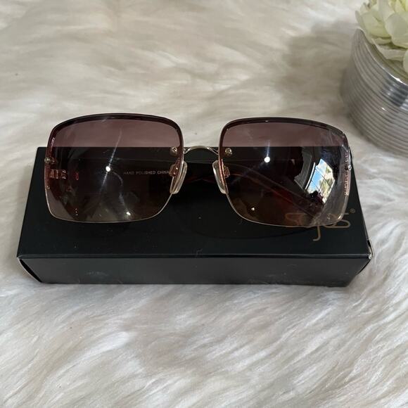 NEW Fantas-Eyes Y2K Rimless Square Oversized Tortoise Gradient Sunglasses NWOT - Picture 12 of 16